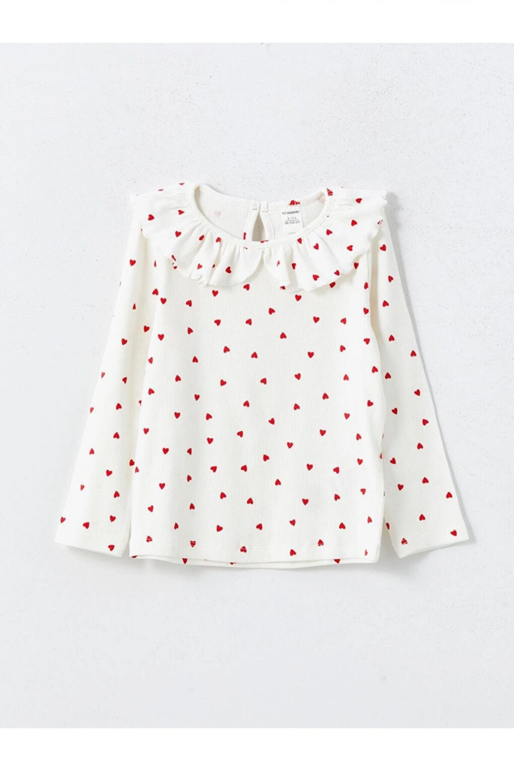 LCW Kids Ekru Bisiklet Yaka Baskılı Kız Çocuk Bluz ve Tayt Pantolon 2li