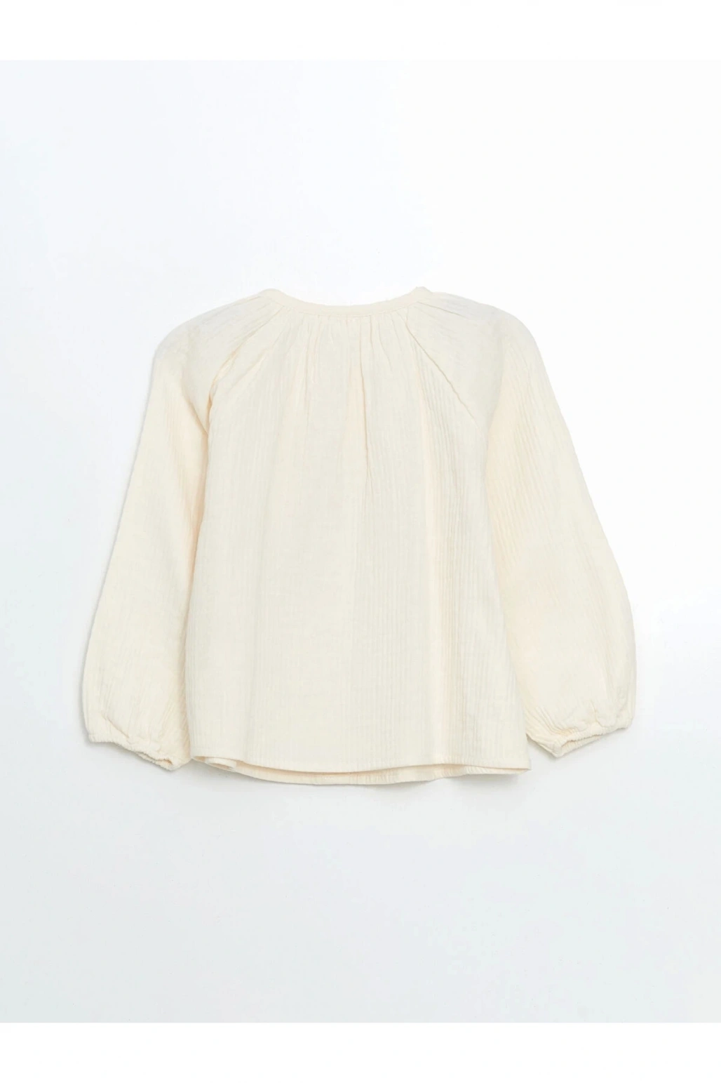 Lcw Kids Ekru Bisiklet Yaka Çiçekli Kız Çocuk Gömlek