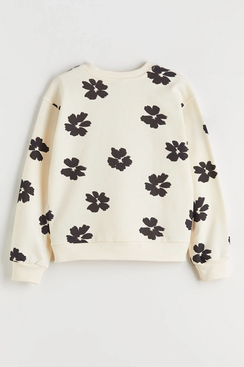 LCW Kids Ekru Bisiklet Yaka Çiçekli Kız Çocuk Sweatshirt 2li