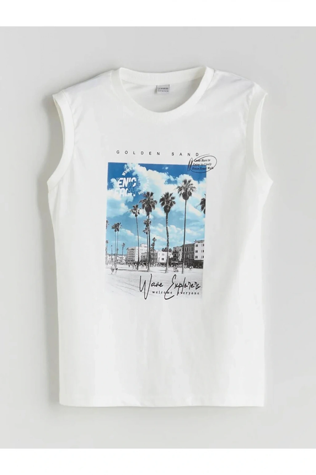 LCW Kids Ekru Bisiklet Yaka Erkek Çocuk Atlet