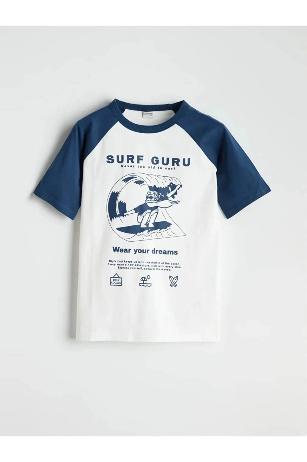 LCW Kids Ekru Bisiklet Yaka Erkek Çocuk Tişört