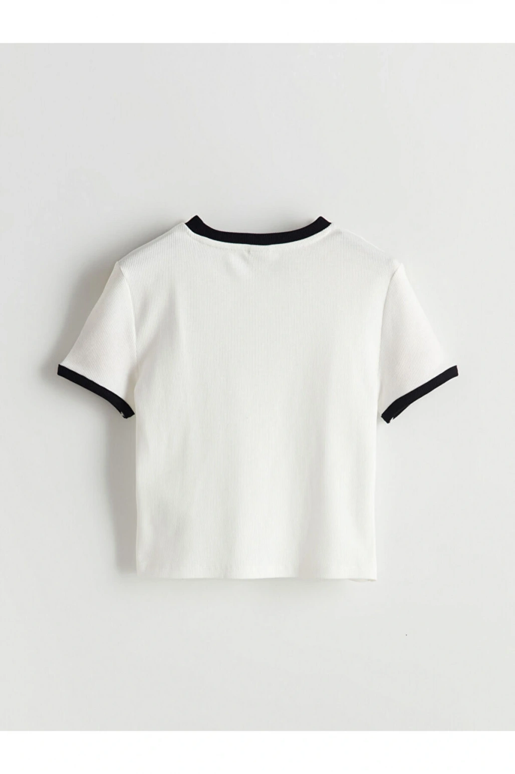 LCW Kids Ekru Bisiklet Yaka Fiyonk Baskılı Taşlı Kız Çocuk Tişört T T