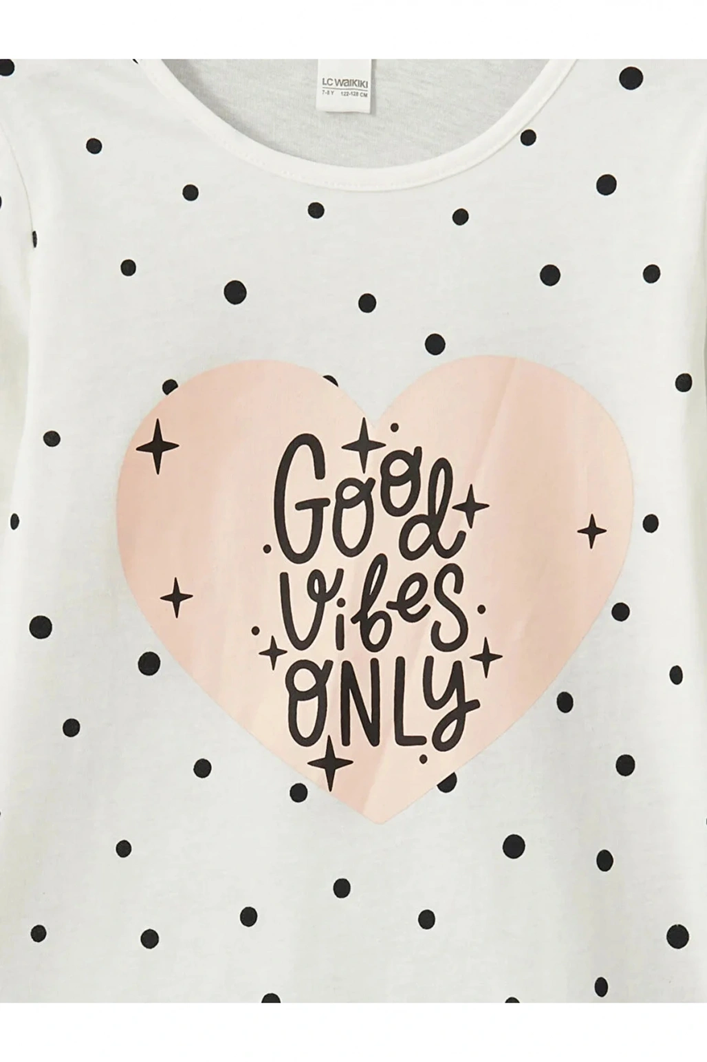 LCW Kids Ekru Bisiklet Yaka Kız Çocuk Pijama Takımı T T