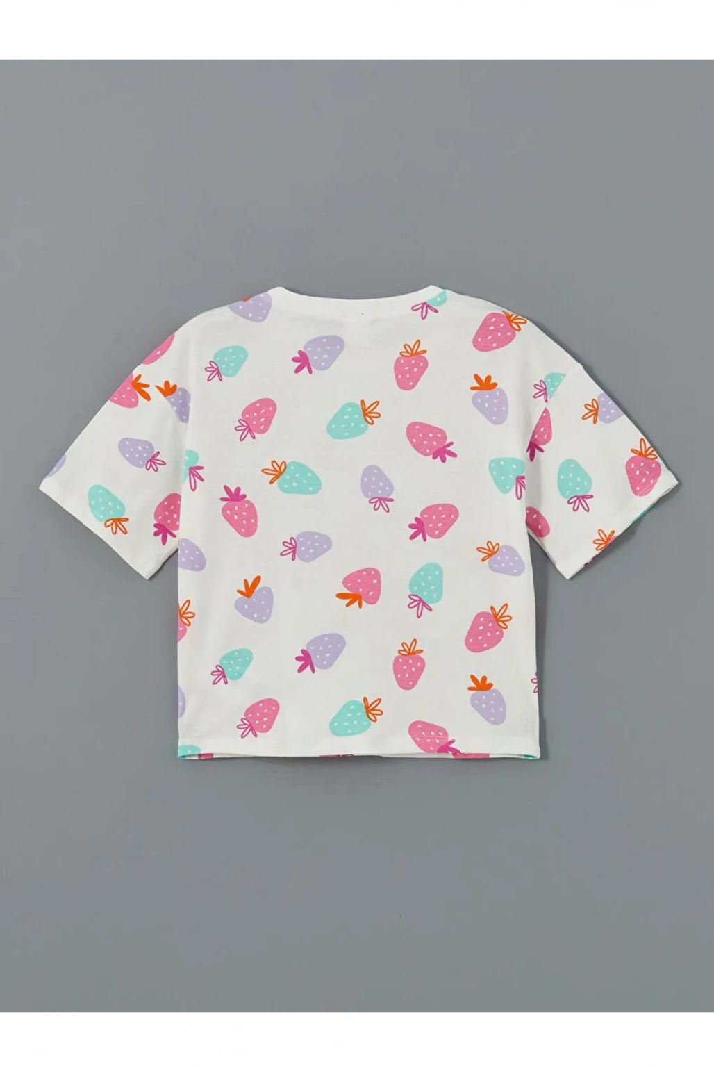 LCW Kids Ekru Bisiklet Yaka Kız Çocuk Şortlu Pijama Takımı