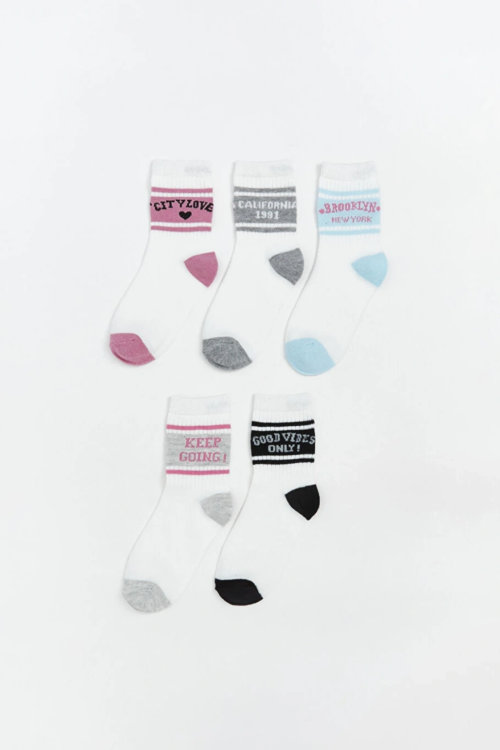 LCW Kids Ekru Desenli Kız Çocuk Soket Çorap 5li