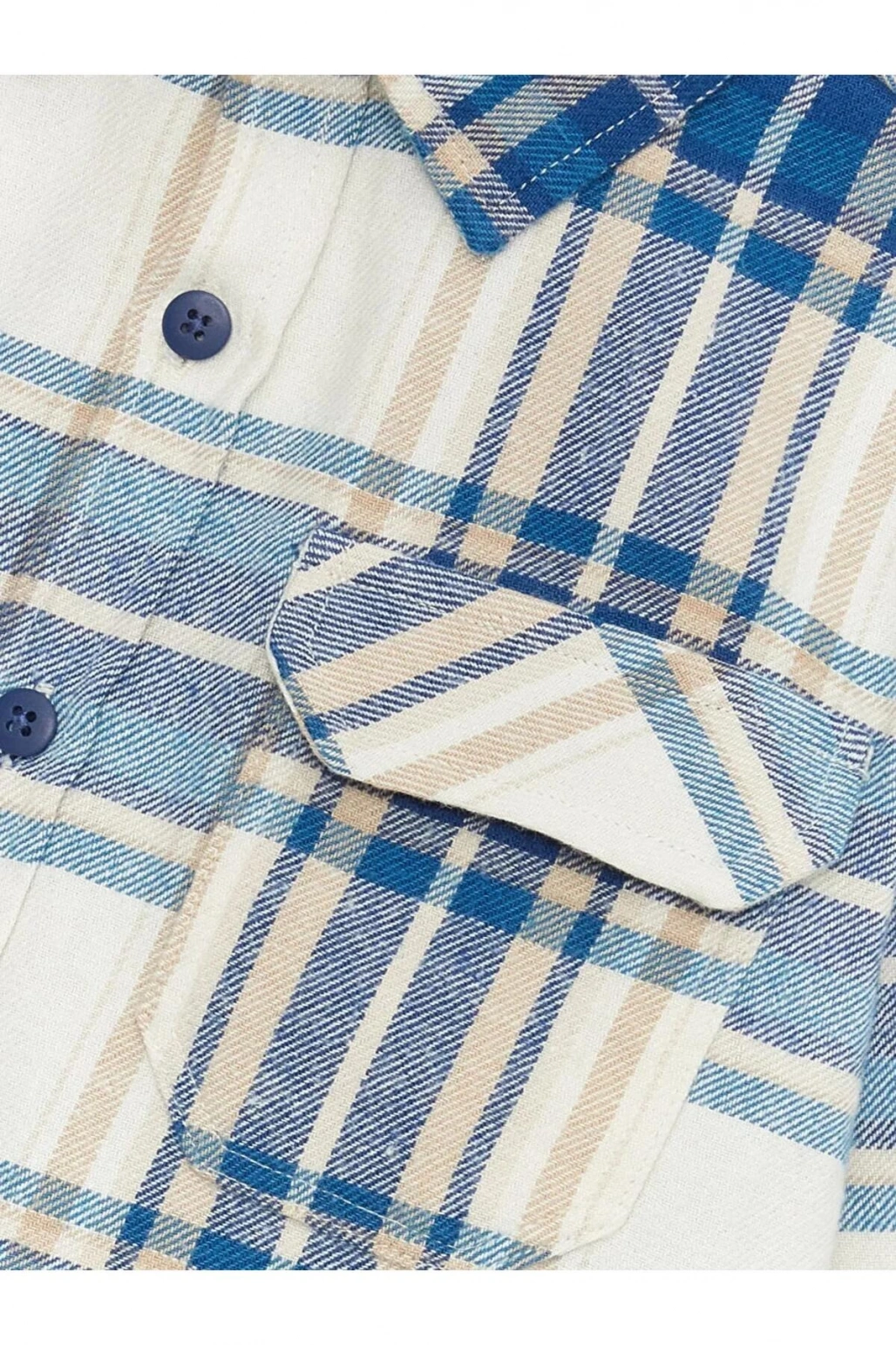 LCW Kids Ekru Ekose Uzun Kollu Erkek Çocuk Gömlek