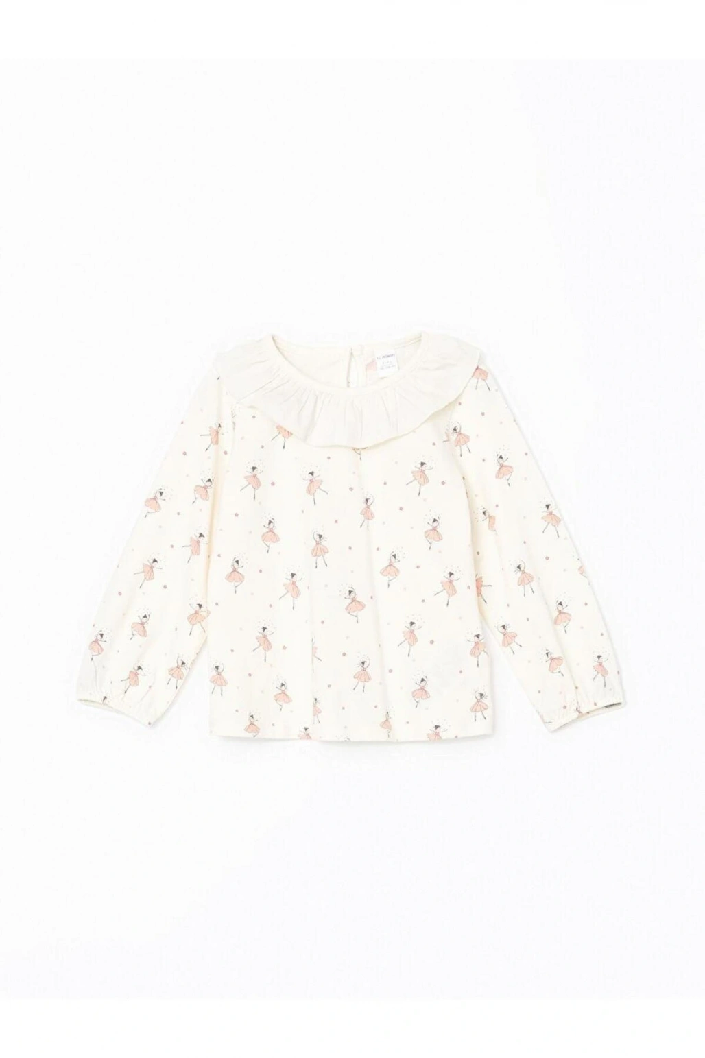 Lcw Kids Ekru Fırfırlı Kız Bebek Tişört Ve Tayt 2li