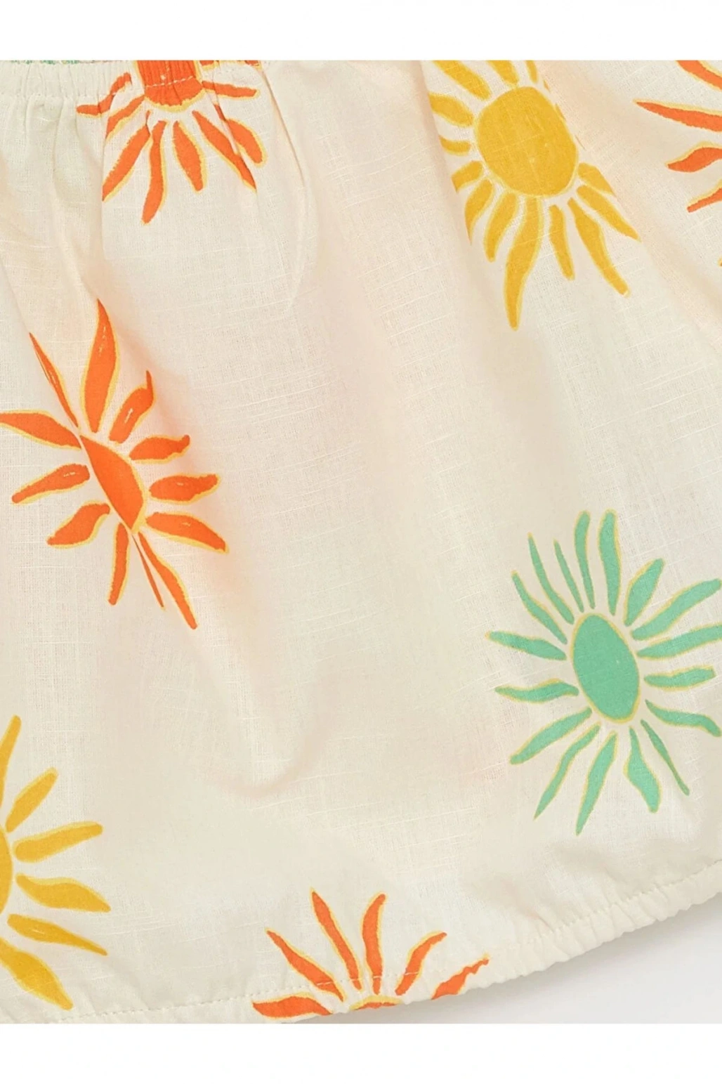 LCW Kids Ekru Kare Yaka Baskılı Kız Çocuk Bluz