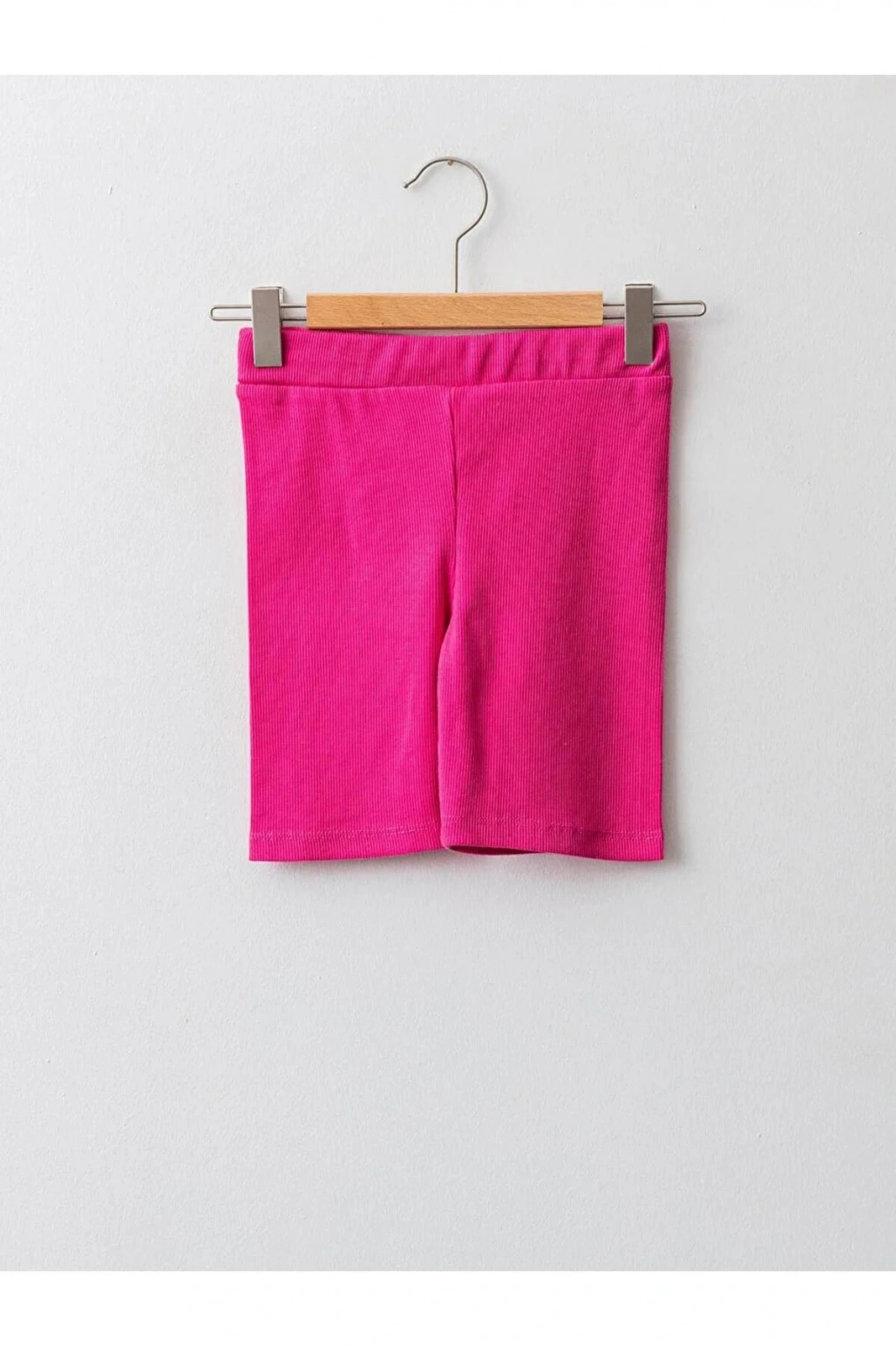 LCW Kids Fuşya Beli Lastikli Basic Pamuklu Kız Çocuk Kısa Tayt