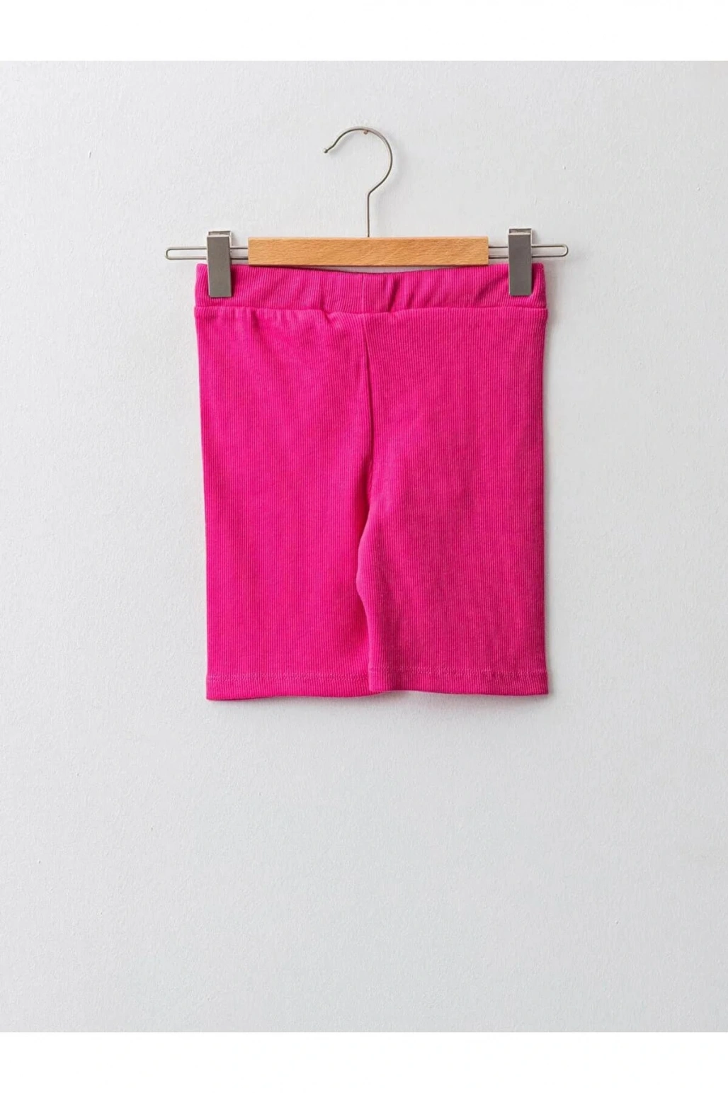 LCW Kids Fuşya Beli Lastikli Basic Pamuklu Kız Çocuk Kısa Tayt