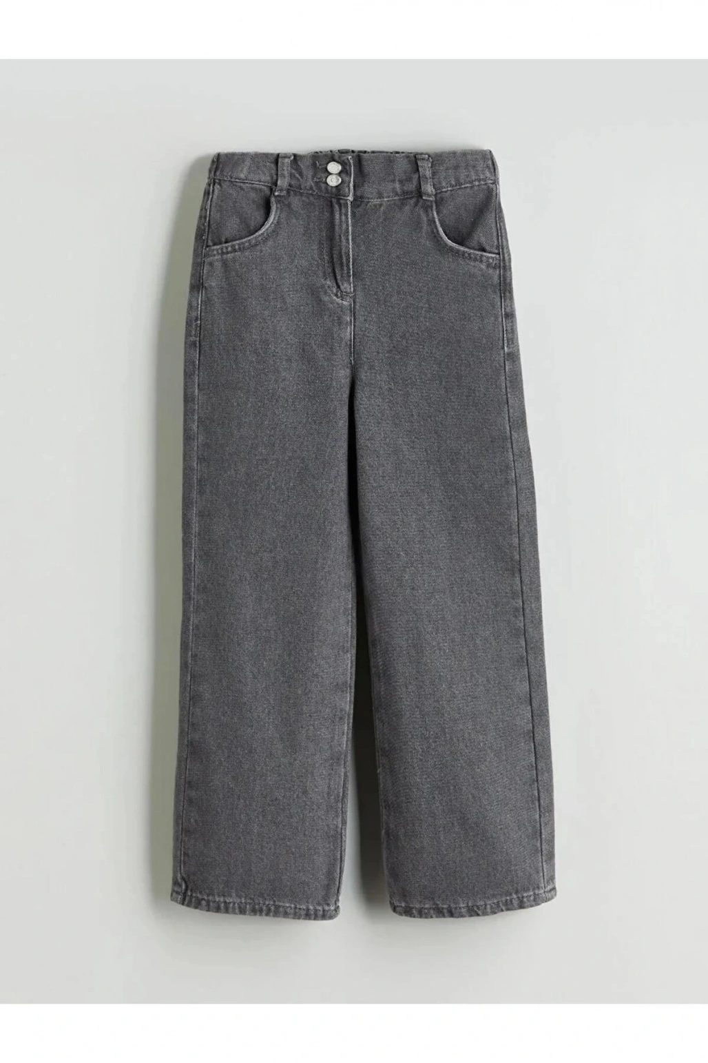 LCW Kids Gri Beli Ayarlanabilir Lastikli Kız Çocuk Jean Pantolon