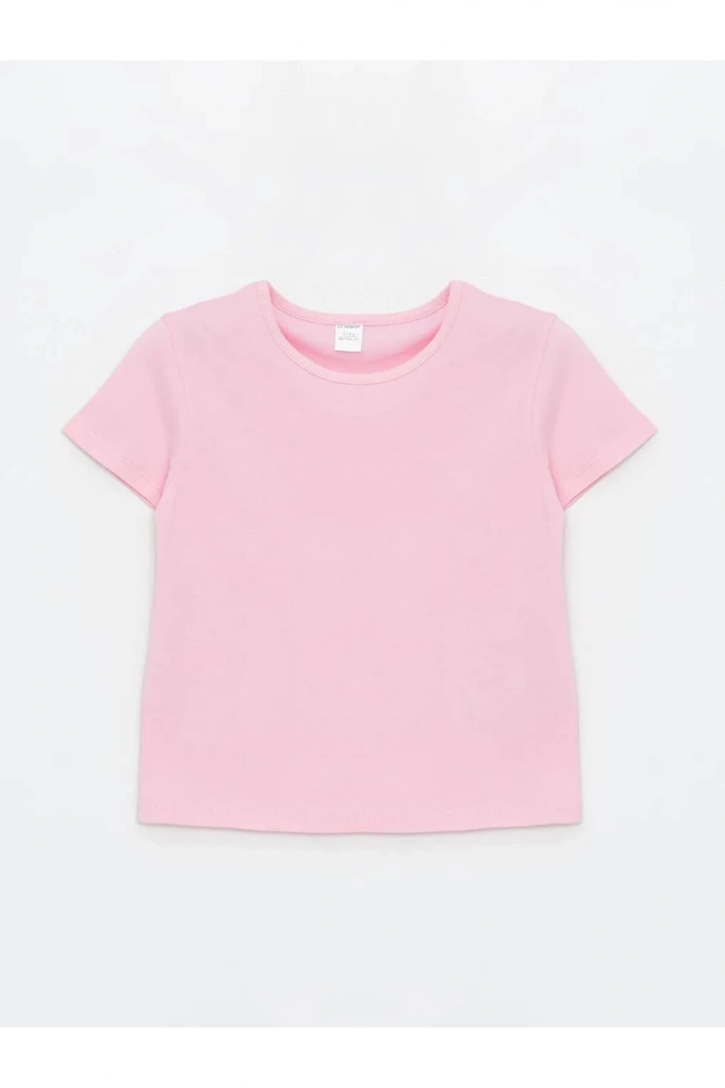 LCW Kids Gri Bisiklet Yaka Basic Kız Bebek Tişört 3lü