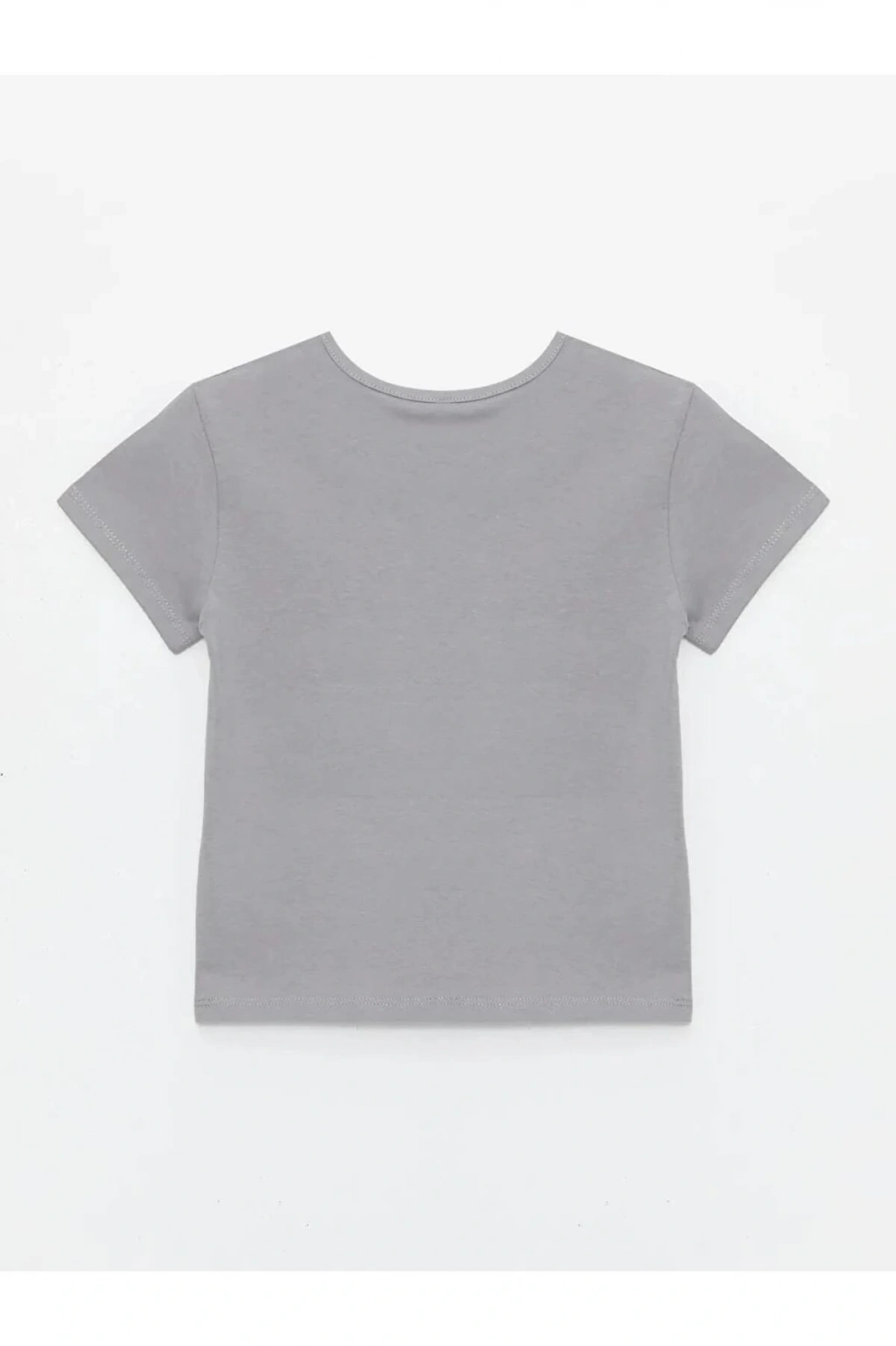 LCW Kids Gri Bisiklet Yaka Basic Kız Bebek Tişört 3lü