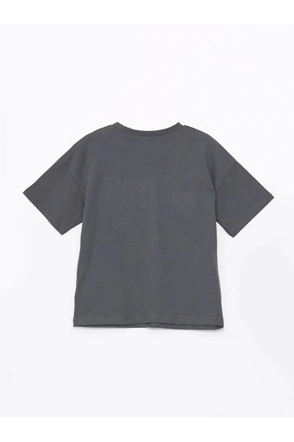 LCW Kids Gri Bisiklet Yaka Baskılı Erkek Bebek Tişört ve Şort 2li Takım