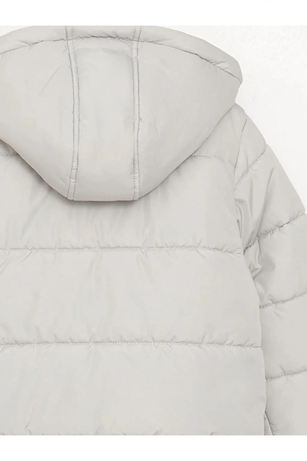 LCW Kids Gri Kapüşonlu Kız Çocuk Kaban