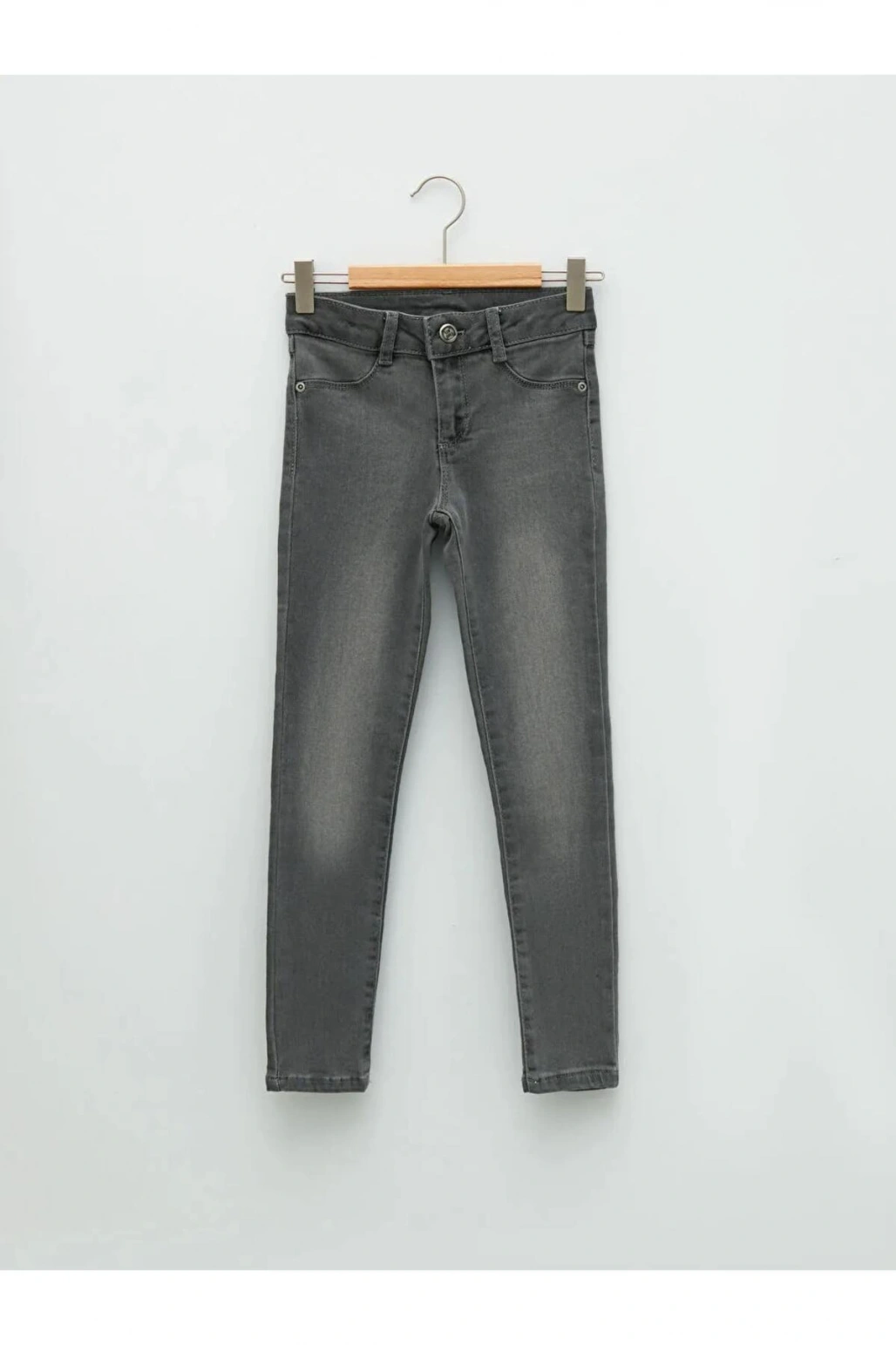 LCW Kids Gri Skinny Fit Kız Çocuk Jean Pantolon