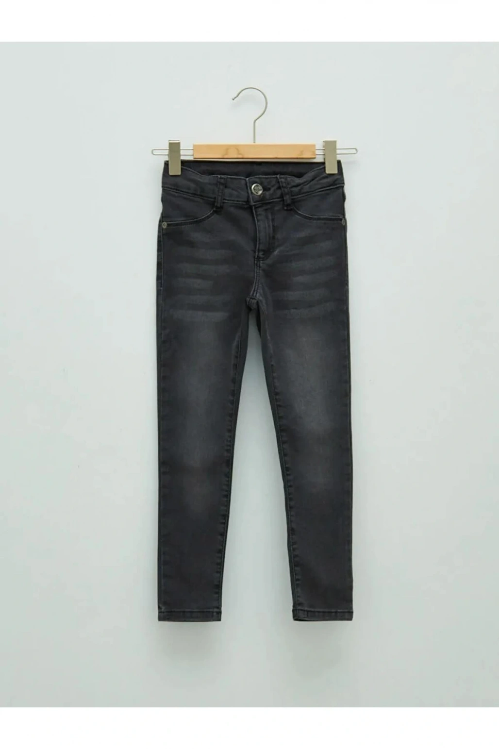 LCW Kids Gri Skinny Fit Kız Çocuk Jean Pantolon