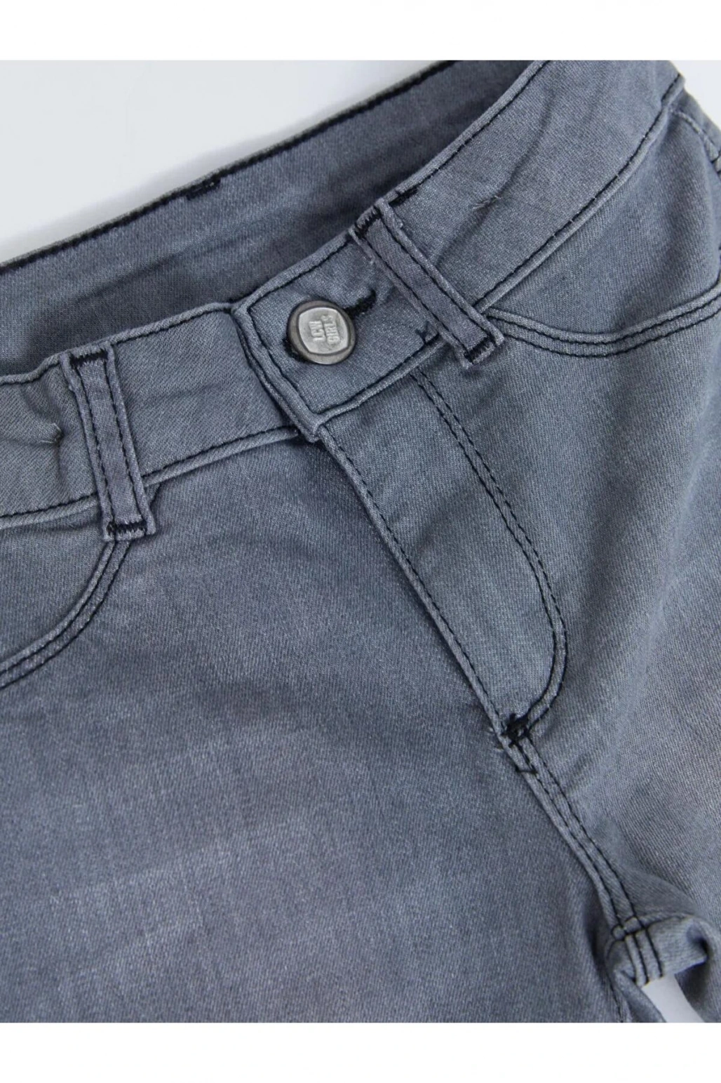 LCW Kids Gri Skinny Fit Kız Çocuk Jean Pantolon