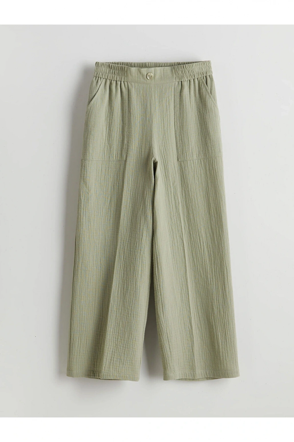 LCW Kids Haki Beli Lastikli Müslin Kız Çocuk Pantolon