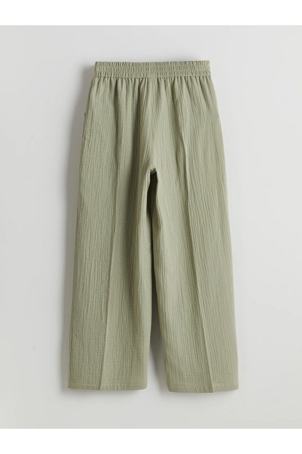 LCW Kids Haki Beli Lastikli Müslin Kız Çocuk Pantolon