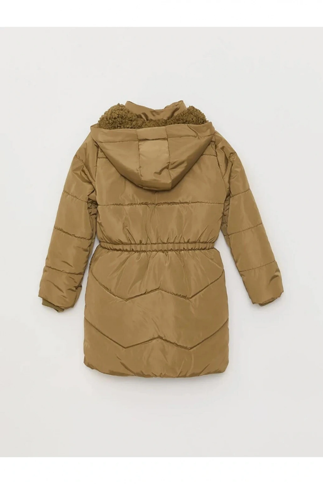LCW Kids Haki Kapüşonlu Basic Kız Çocuk Parka