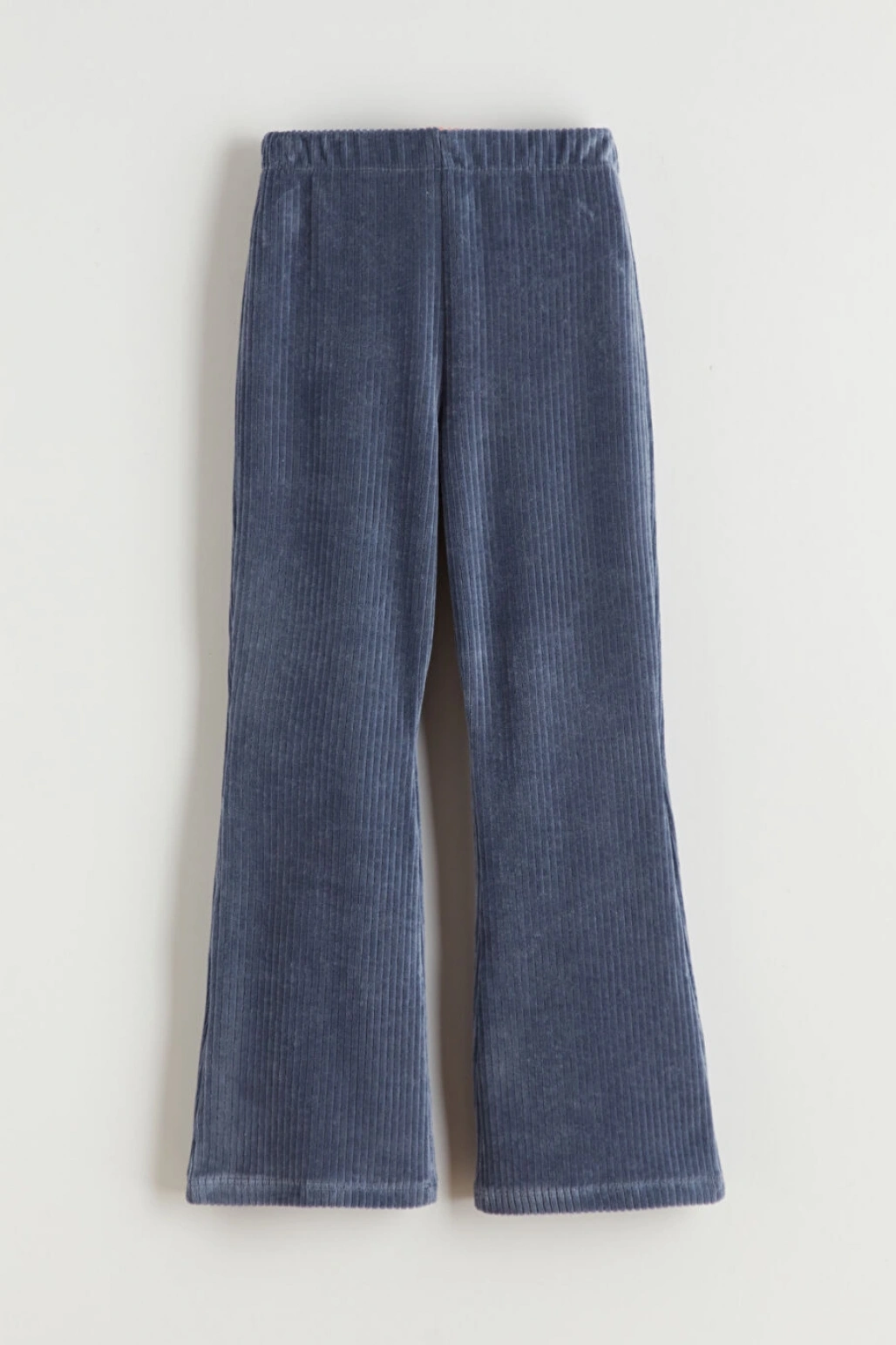 LCW Kids Indigo Beli Lastikli Ispanyol Paça Kadife Kız Çocuk Tayt