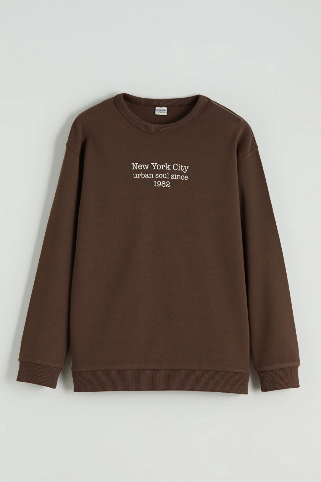 LCW Kids Kahverengi Bisiklet Yaka Baskılı Erkek Çocuk Tişört