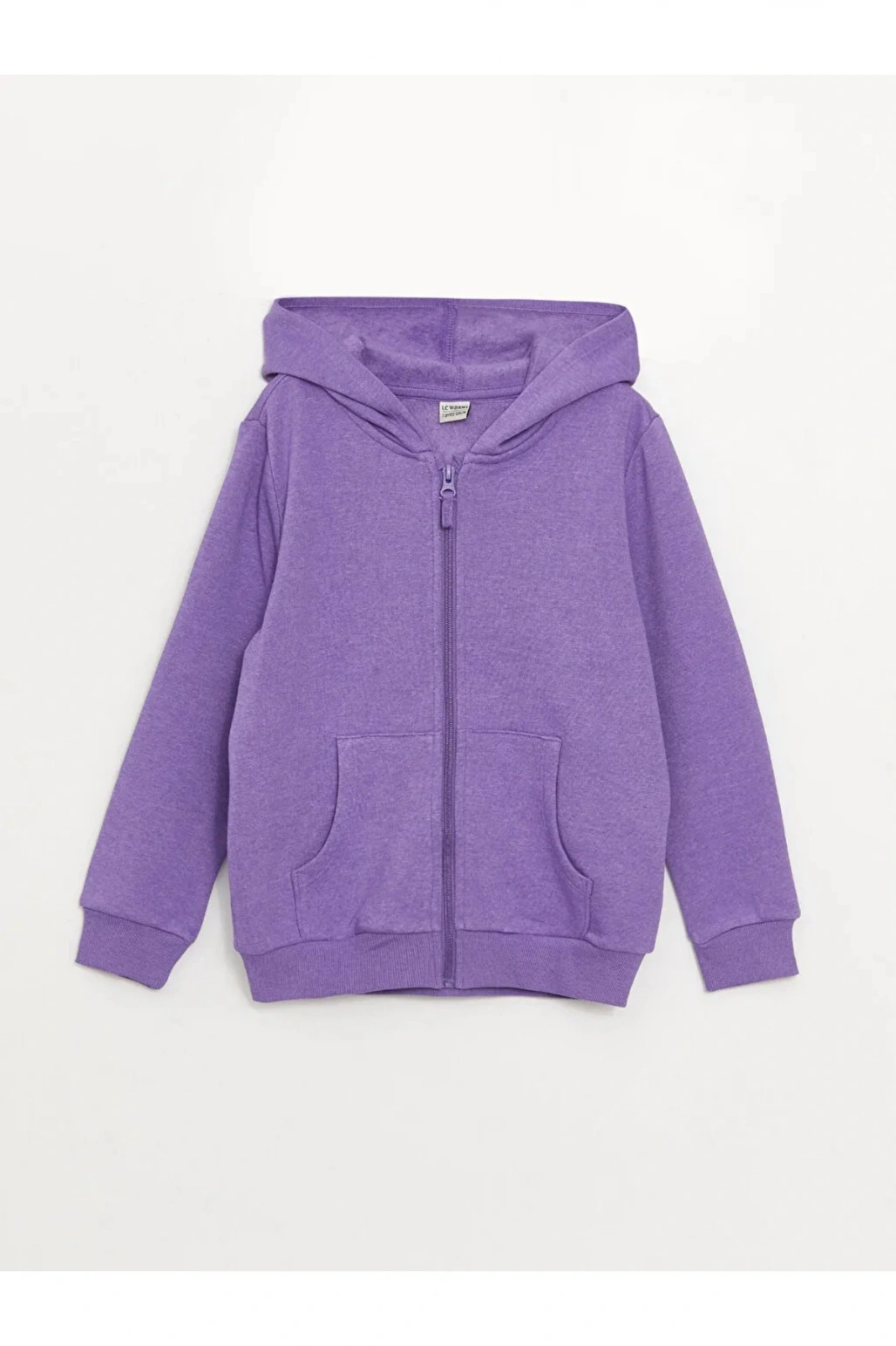 LCW Kids Kapüşonlu Basic Uzun Kollu Kız Çocuk Fermuarlı Sweatshirt