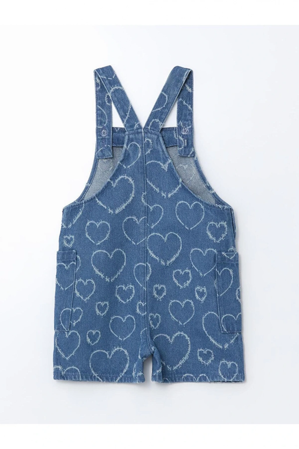 LCW Kids Kare Yaka Baskılı Kız Çocuk Jean Salopet (S5)