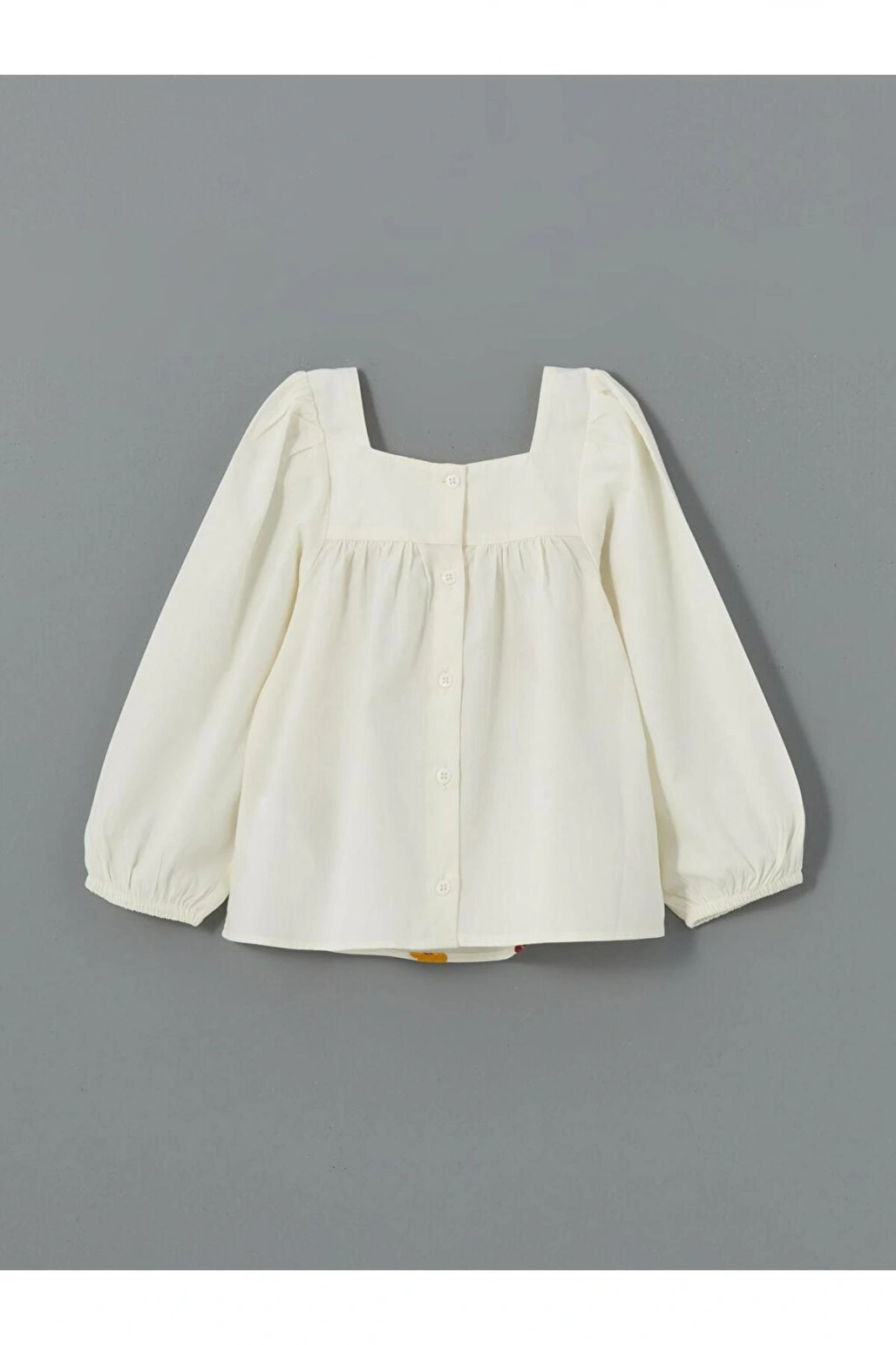 LCW Kids  Kare Yaka Nakışlı Kız Bebek Bluz