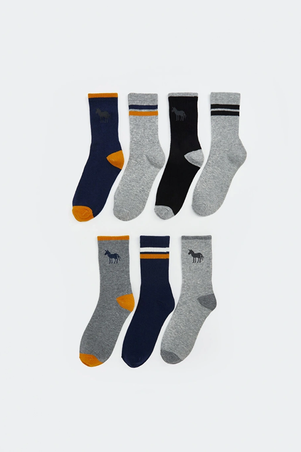 LCW Kids Karışık Desenli Erkek Çocuk Soket Çorap 7li