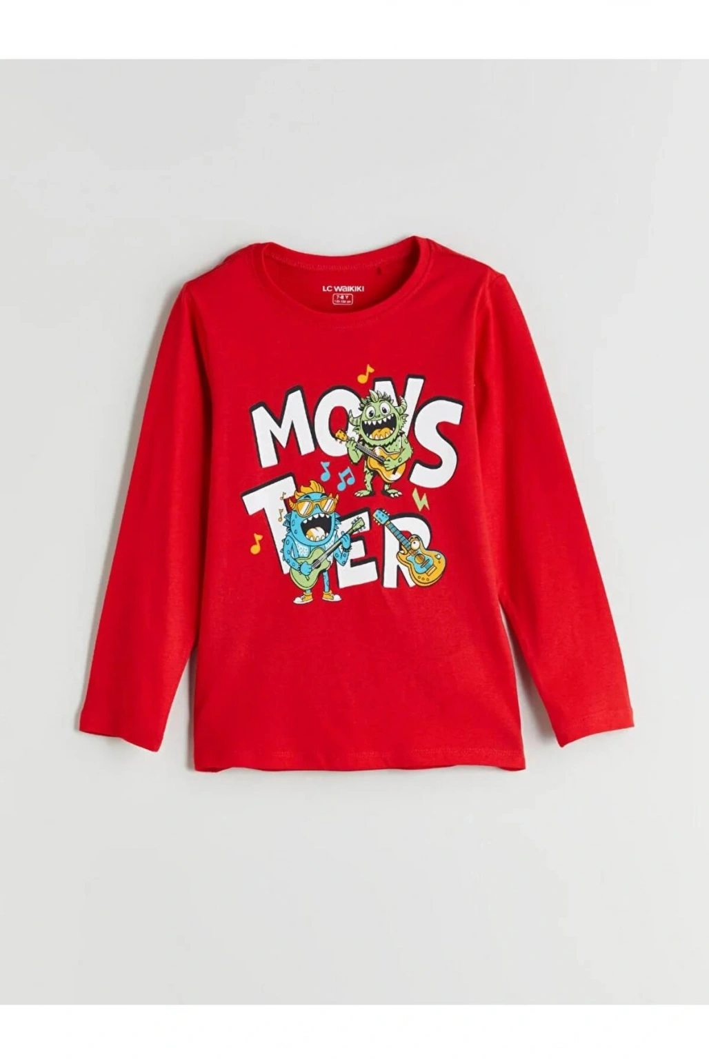 LCW Kids Kirmizi Bisiklet Yaka Erkek Çocuk Pijama Takımı