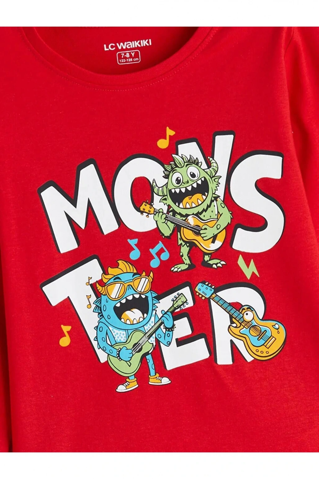 LCW Kids Kirmizi Bisiklet Yaka Erkek Çocuk Pijama Takımı