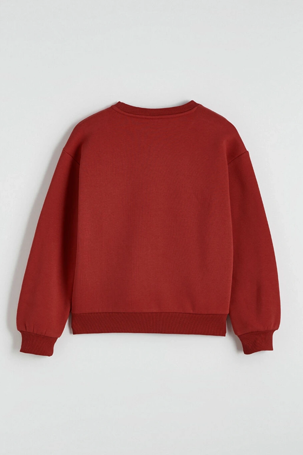 LCW Kids Kırmızı Bisiklet Yaka Taşlı Kız Çocuk Kalın Sweatshirt