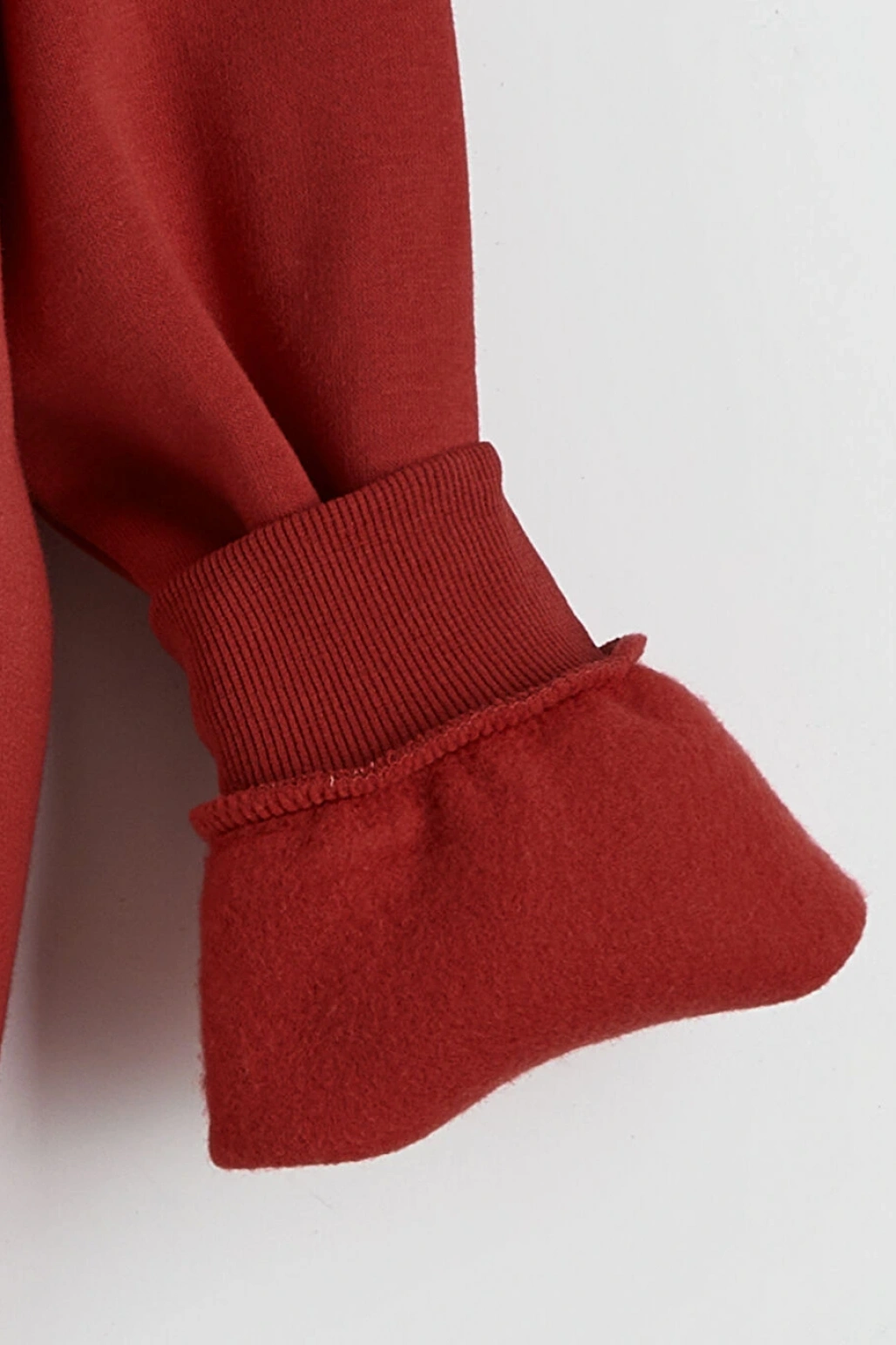 LCW Kids Kırmızı Bisiklet Yaka Taşlı Kız Çocuk Kalın Sweatshirt