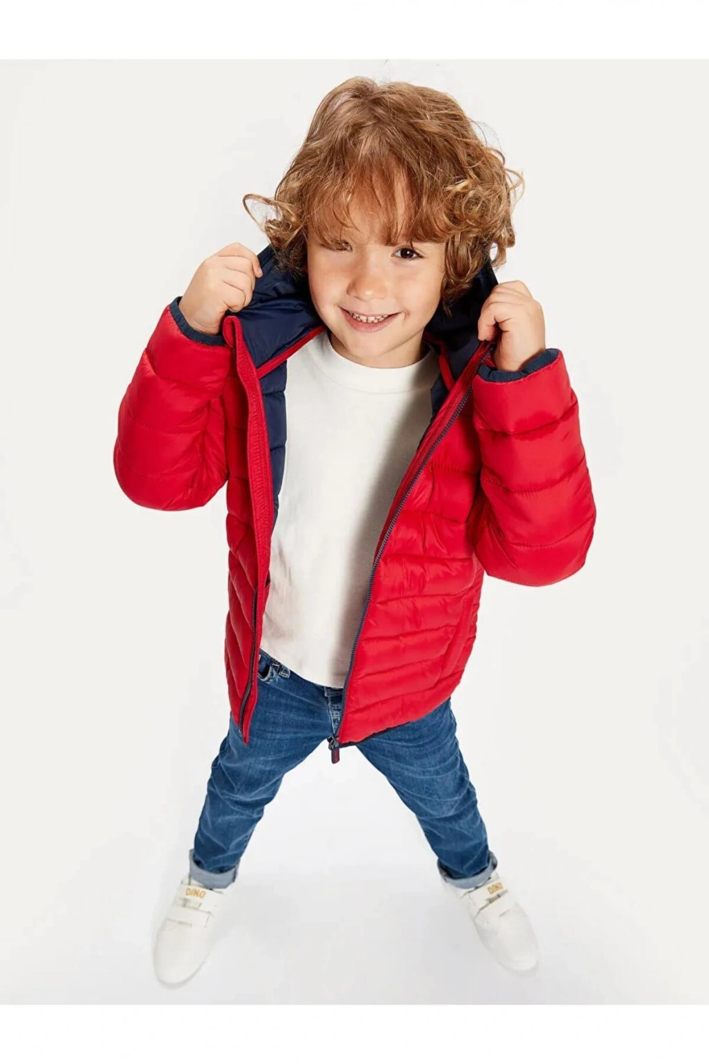 LCW Kids Kırmızı Kapüşonlu Uzun Kollu Erkek Çocuk Şişme Mont