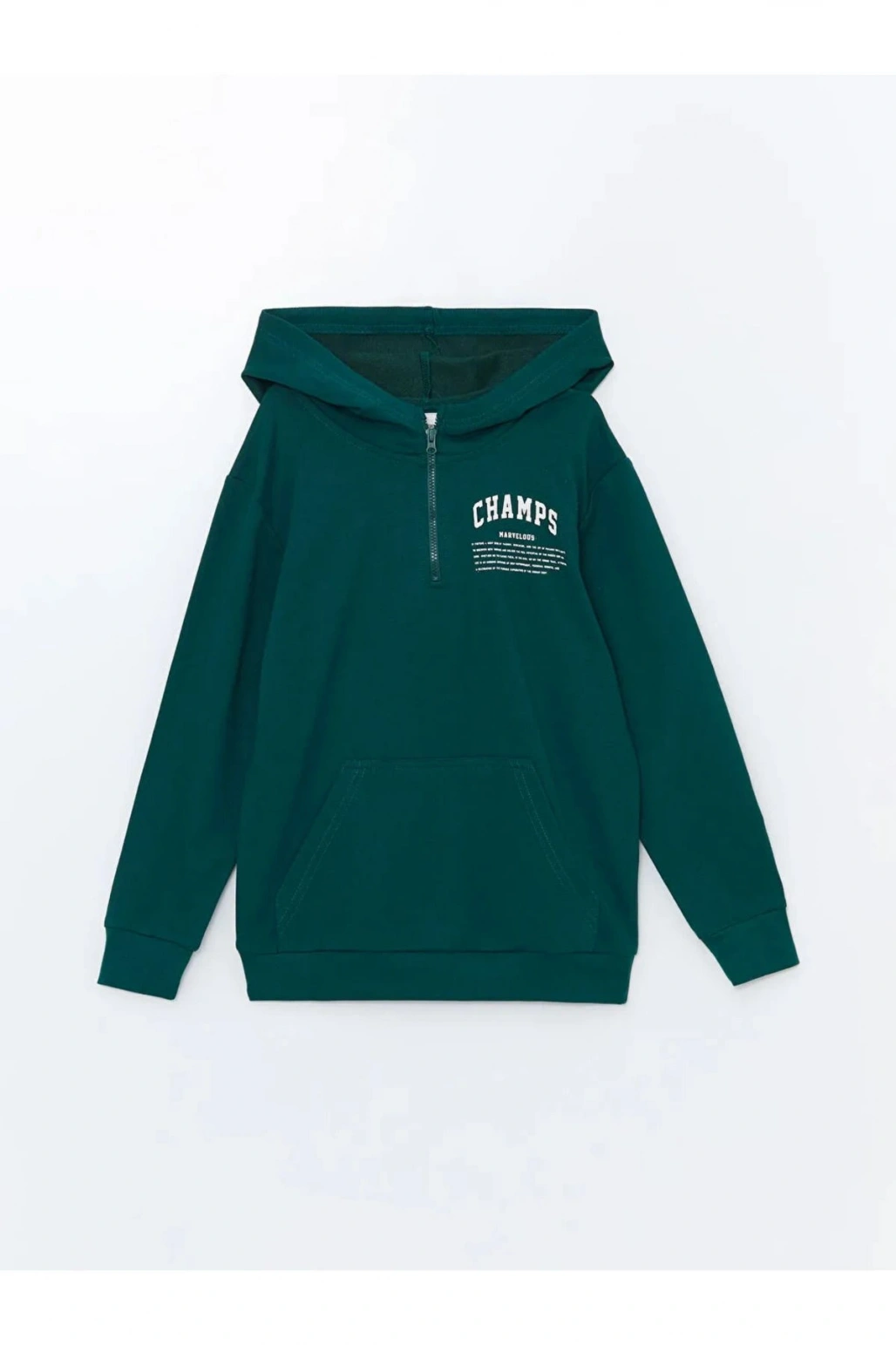 LCW Kids Koyu Yeşil Baskılı Uzun Kollu Erkek Çocuk Hoodie ve Eşofman Altı