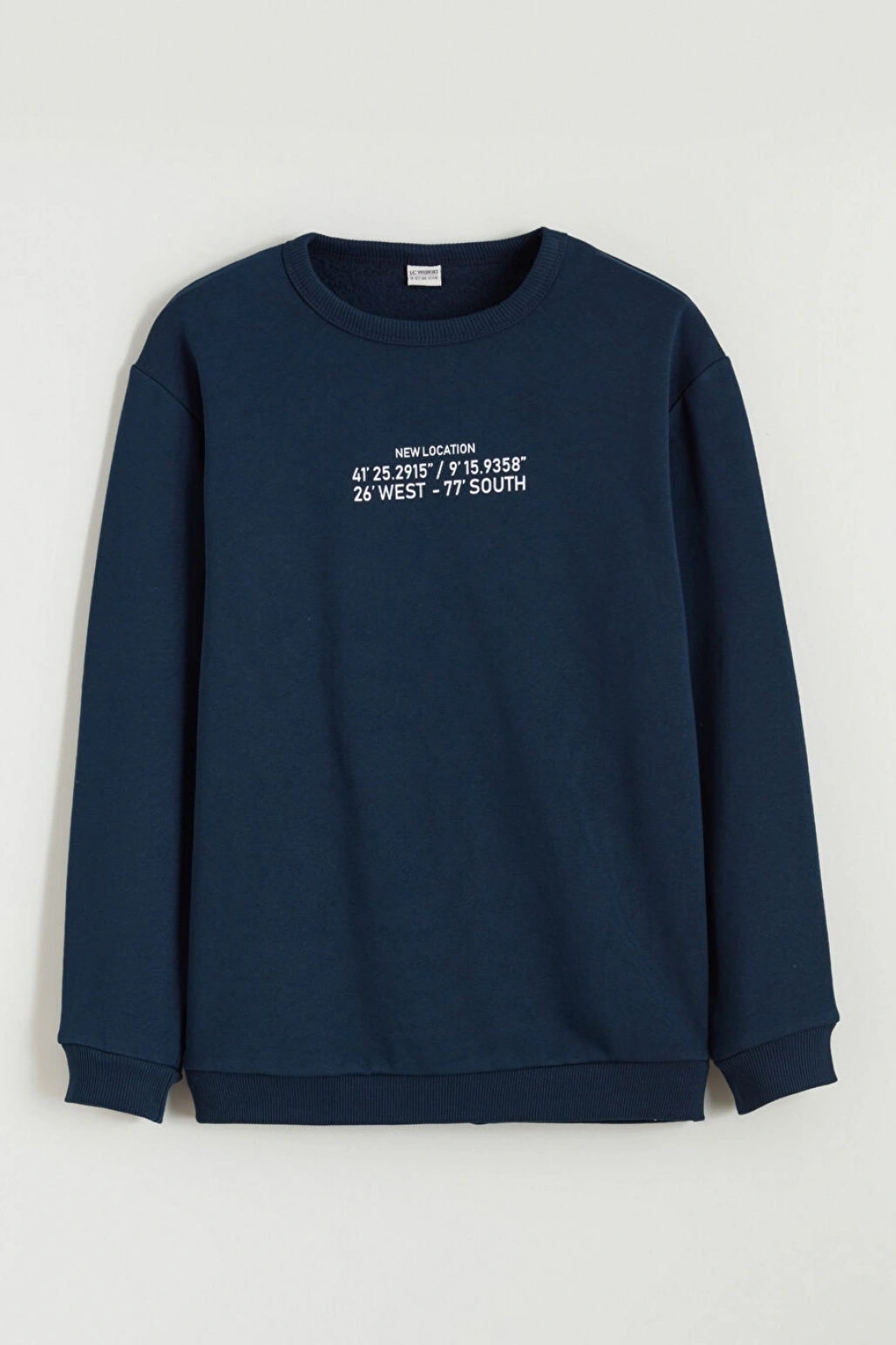 LCW Kids Lacivert Baskılı Erkek Çocuk Kalın Sweatshirt