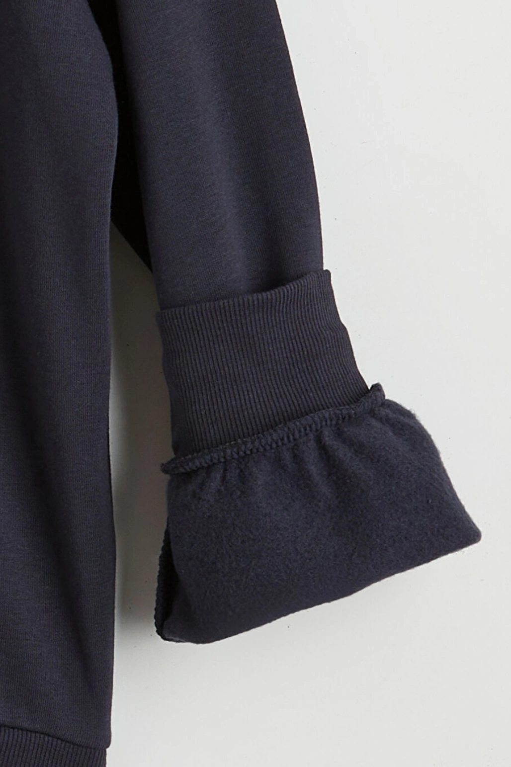 LCW Kids Lacivert Bisiklet Yaka Baskılı Kız Çocuk Kalın Sweatshirt