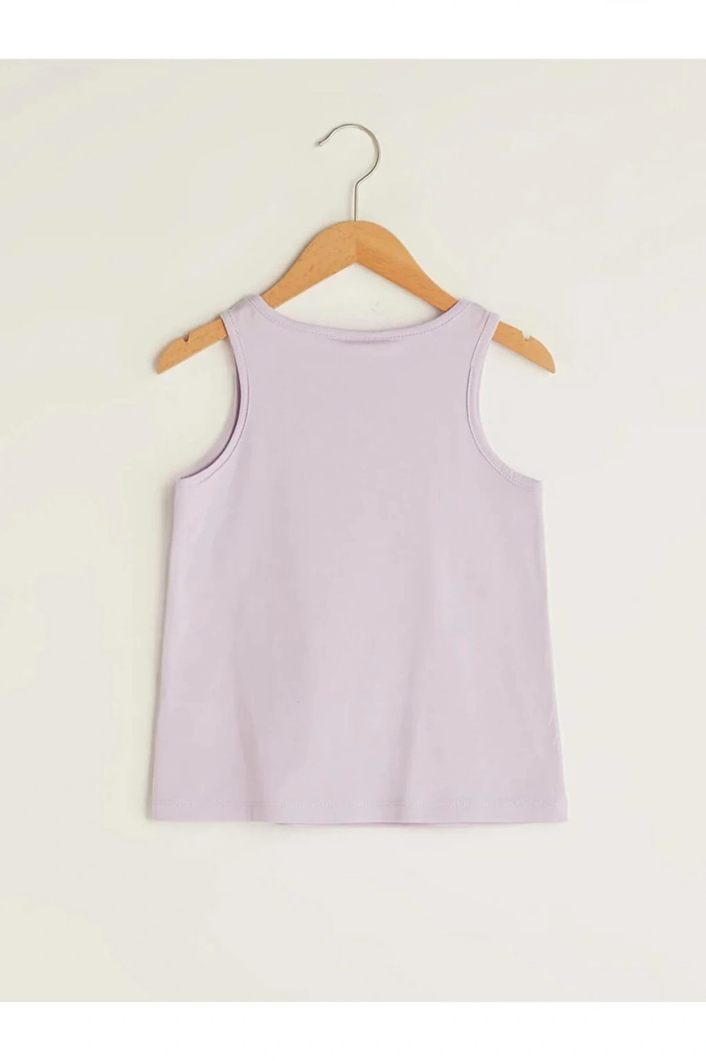 LCW Kids Lila Bisiklet Yaka Baskılı Pamuklu Kız Çocuk Atlet