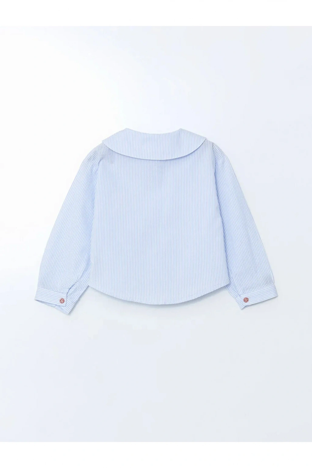 LCW Kids Mavi Bebe Yaka Çizgili Kız Çocuk Gömlek