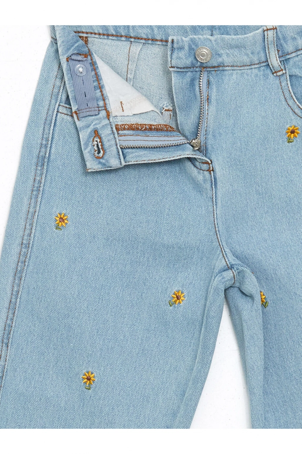 Beli Ayarlanabilir Cicekli Kiz Cocuk Jean Pantolon - S55140Z1