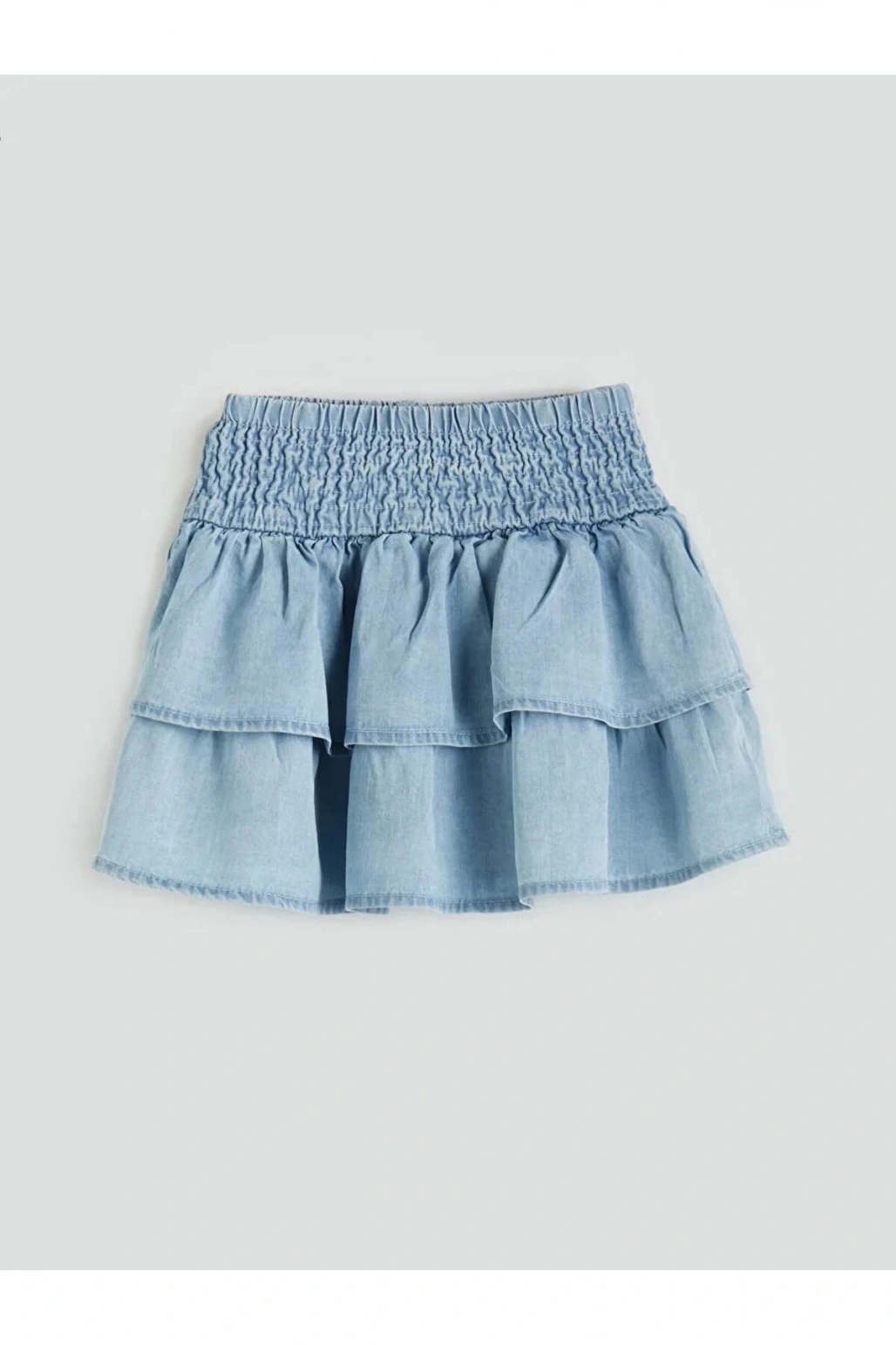 LCW Kids Mavi Beli Lastikli Kız Çocuk Jean Etek