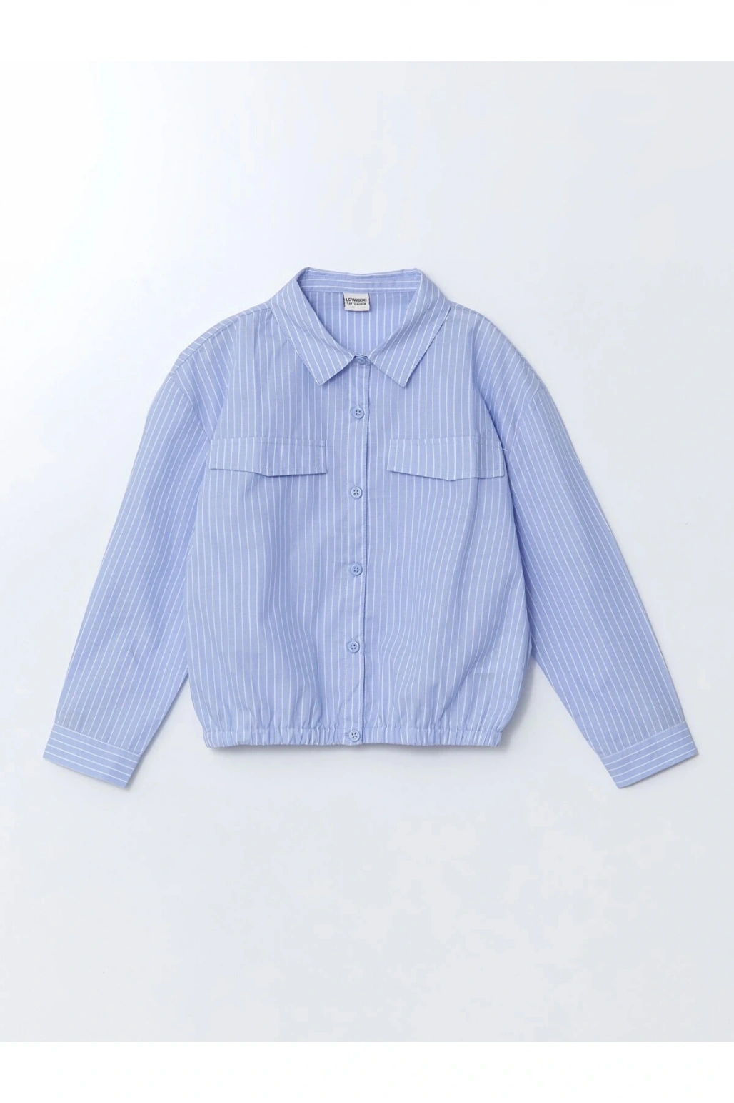 LCW Kids MAVİ Çizgili Kız Çocuk Gömlek
