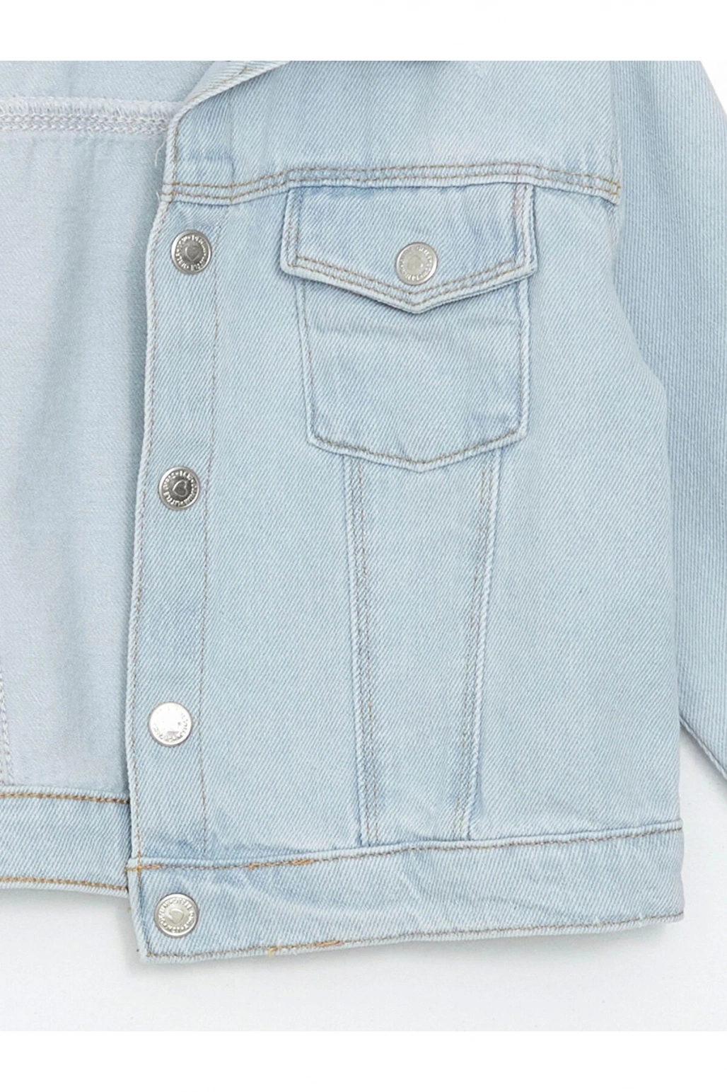 Lcw Kids Mavi Gömlek Yaka Basic Kız Çocuk Jean Ceket