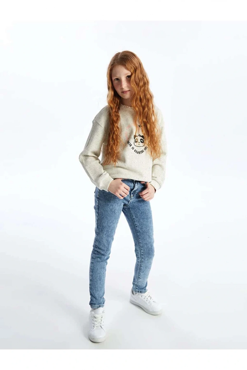 LCW Kids Mavi Skinny Fit Kız Çocuk Jean Pantolon