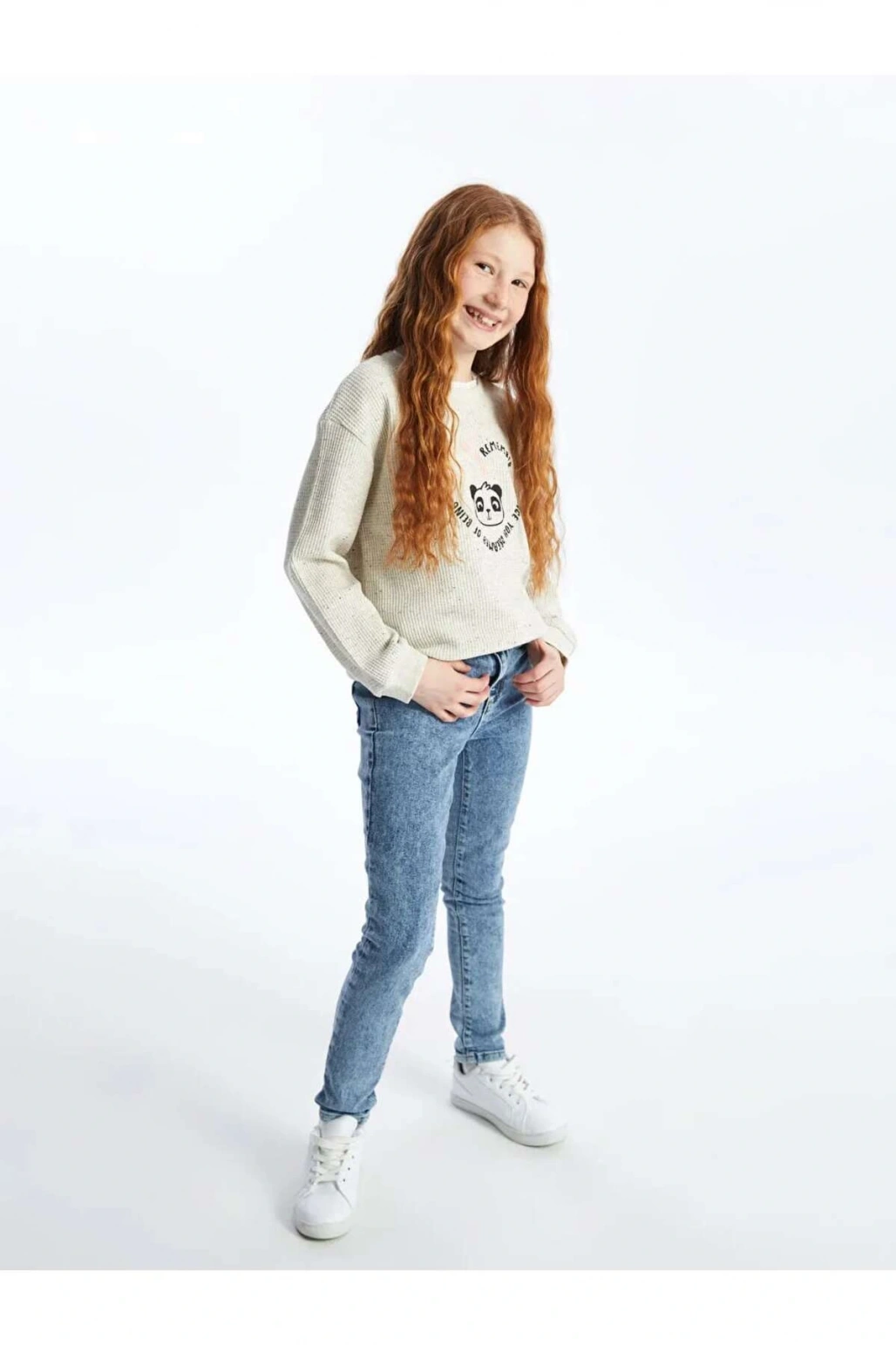 LCW Kids Mavi Skinny Fit Kız Çocuk Jean Pantolon