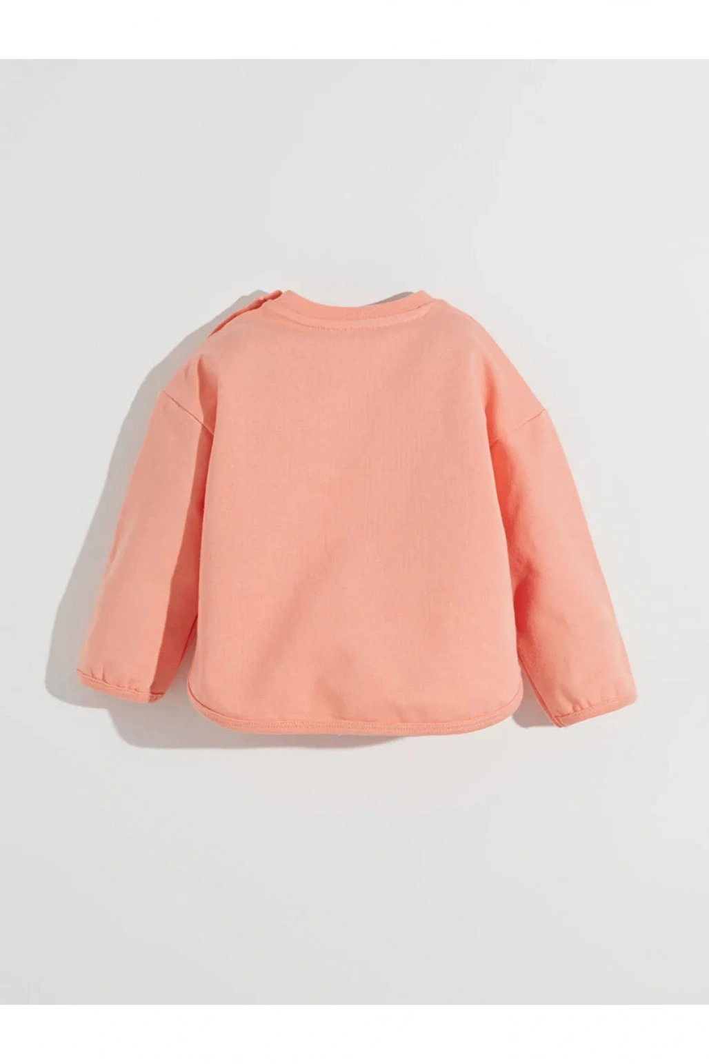 LCW Kids Mercan Bisiklet Yaka Çiçekli Kız Çocuk Sweatshirt ve Eşofman Alt 2li