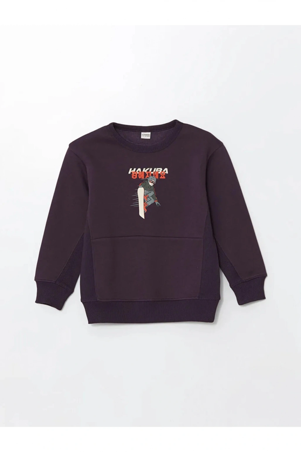 LCW Kids Mor Bisiklet Yaka Erkek Çocuk Kalın Sweatshirt