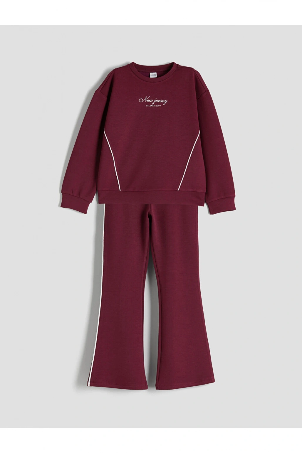 LCW Kids Mürdüm Bisiklet Yaka Kız Çocuk Sweatshirt Ve Pantolon